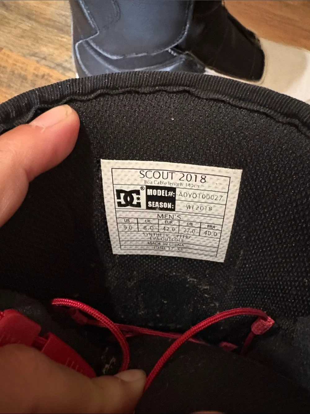DC Scout BOA 2018 Snowboard Boots in Black, White & Red Accents‎